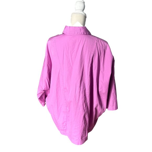 Eskandar purple cotton oversized button up shirt size 0 S M lilac pink lagenlook - Picture 5 of 8